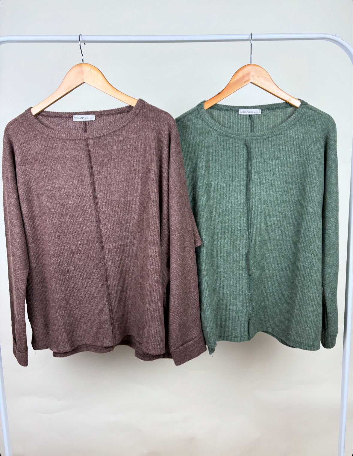 Ribbed Center Seam Sweater