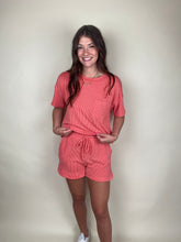 Load image into Gallery viewer, Summer Staple Coral Short Set