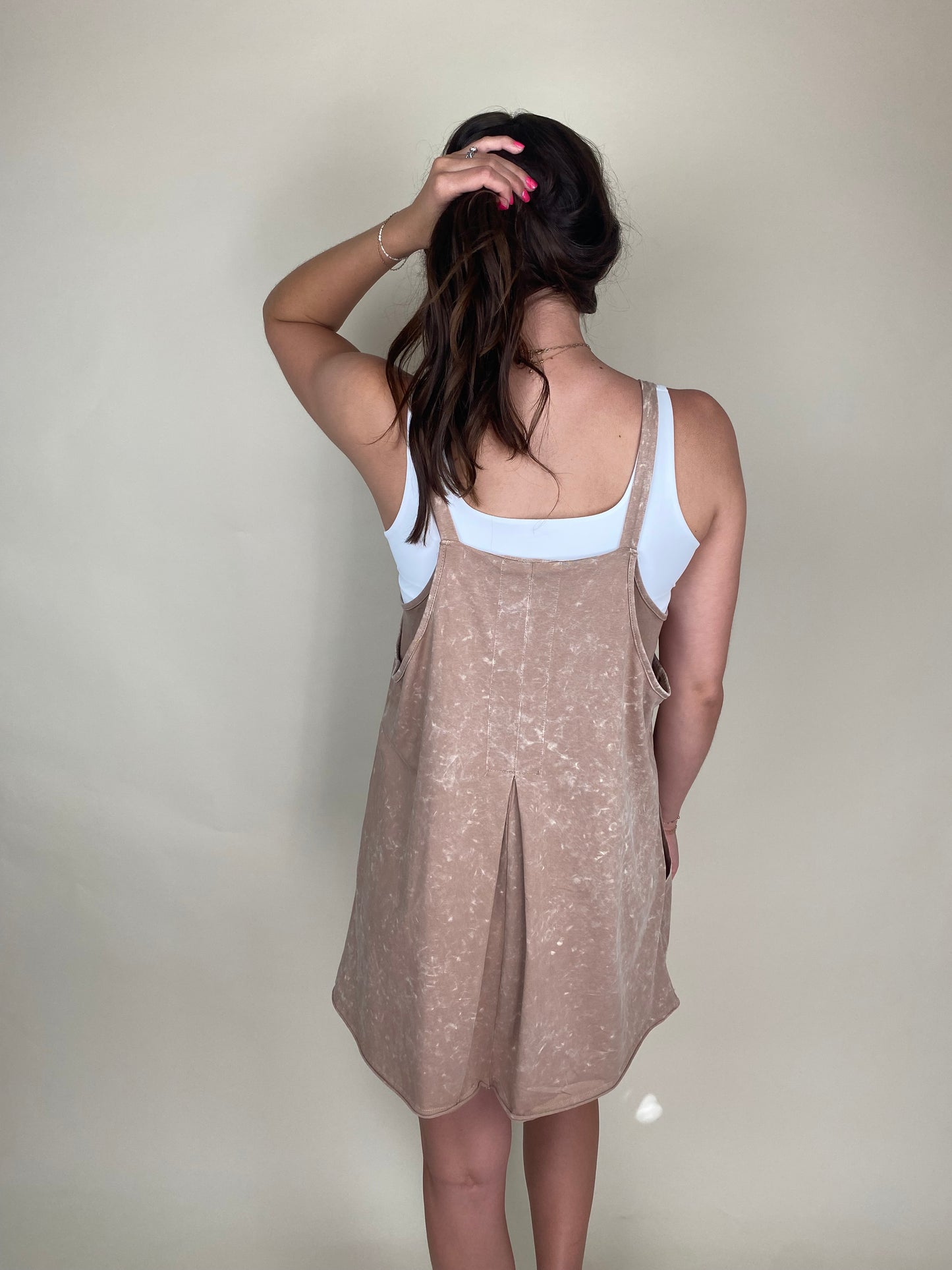 On The Go Taupe Dress w/ built in shorts