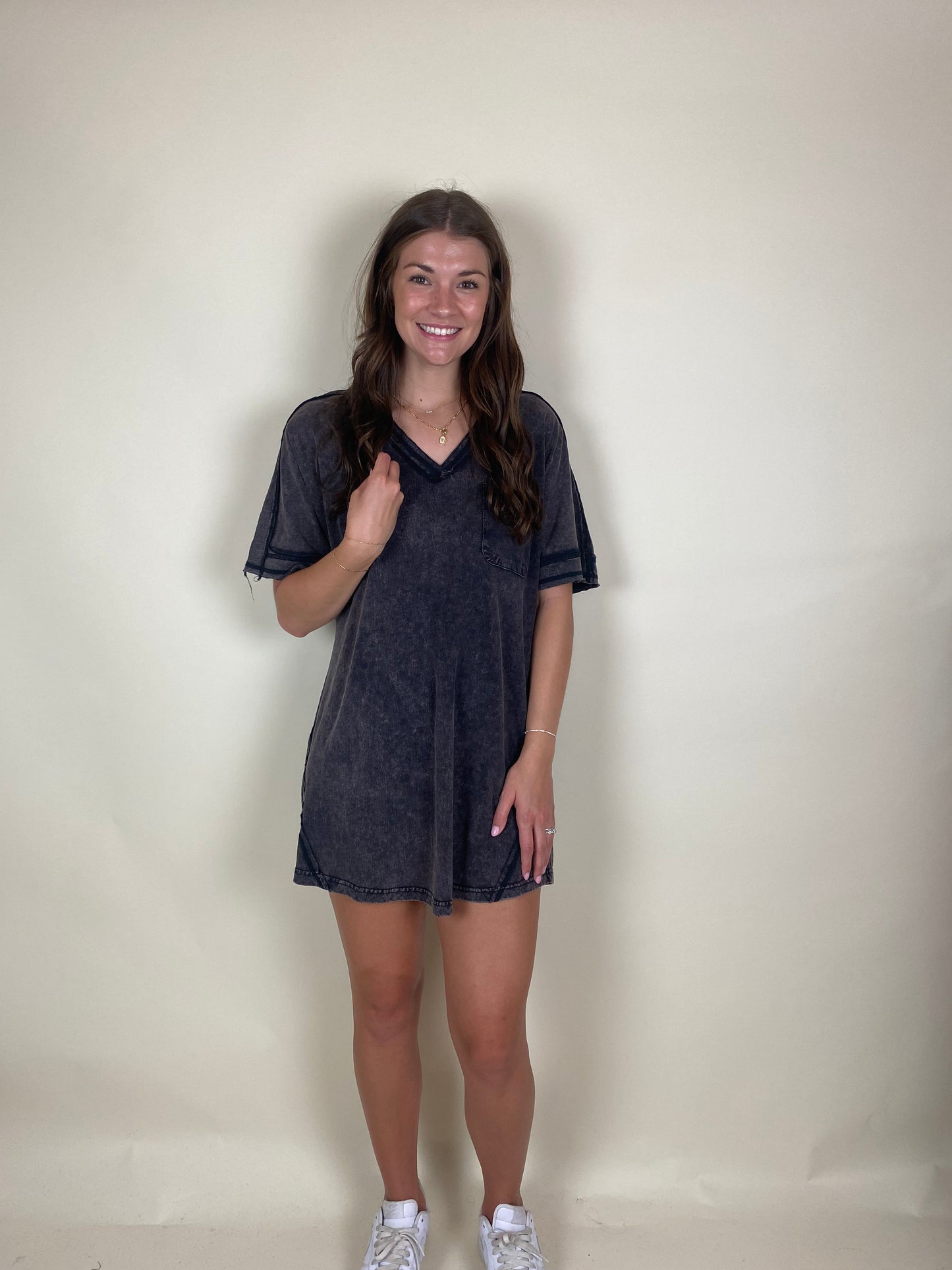 Washed T-shirt Mini Dress