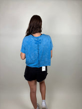 Load image into Gallery viewer, Girls Day Washed Cropped Tee ~ Ocean Blue
