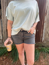 Load image into Gallery viewer, Acid Washed Frayed Shorts ~ Black
