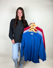 Load image into Gallery viewer, Ribbed Detail Henley Sweater
