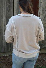 Load image into Gallery viewer, Washed Exposed Seam Top ~ ash mocha
