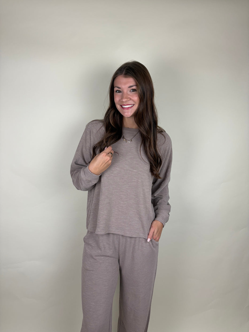 Cozy Day Beige Lounge Pant Set