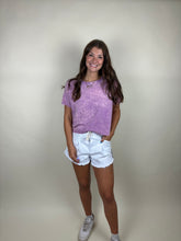 Load image into Gallery viewer, Girls Day Washed Cropped Tee ~ Violet
