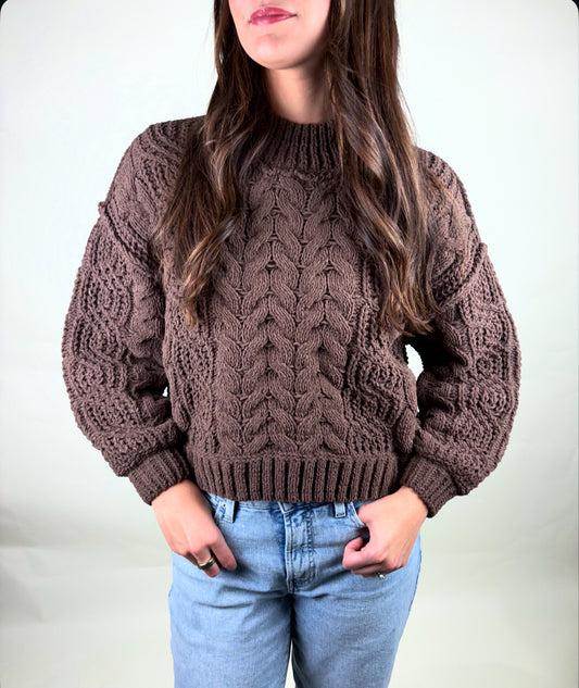 Chunky Brown Knit Sweater
