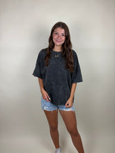 Load image into Gallery viewer, Anytime French Terry Oversized Tee ~ Ash Black
