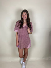 Load image into Gallery viewer, Washed T-shirt Mini Dress ~ Muave
