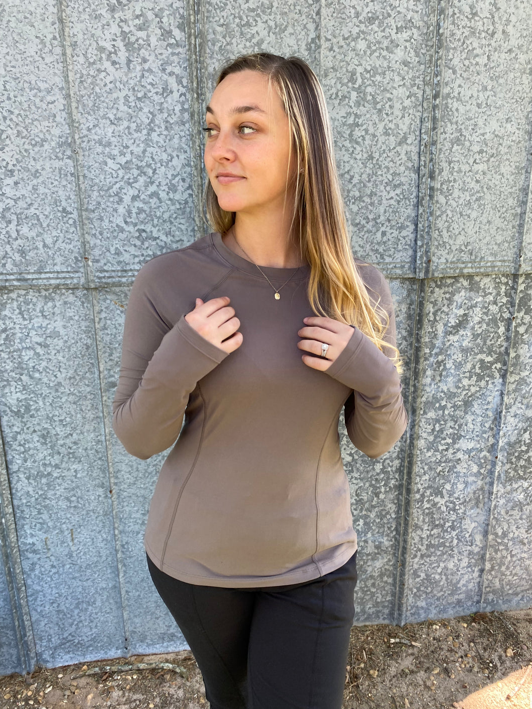 Smokey Grey Active Long Sleeve Top