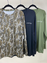 Load image into Gallery viewer, Lifestyle Bottomland Camo long sleeve performance shirt
