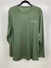 Load image into Gallery viewer, Lifestyle Olive long sleeve performance shirt
