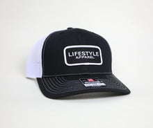 Load image into Gallery viewer, Black/White Lifestyle Hat - Woven Patch
