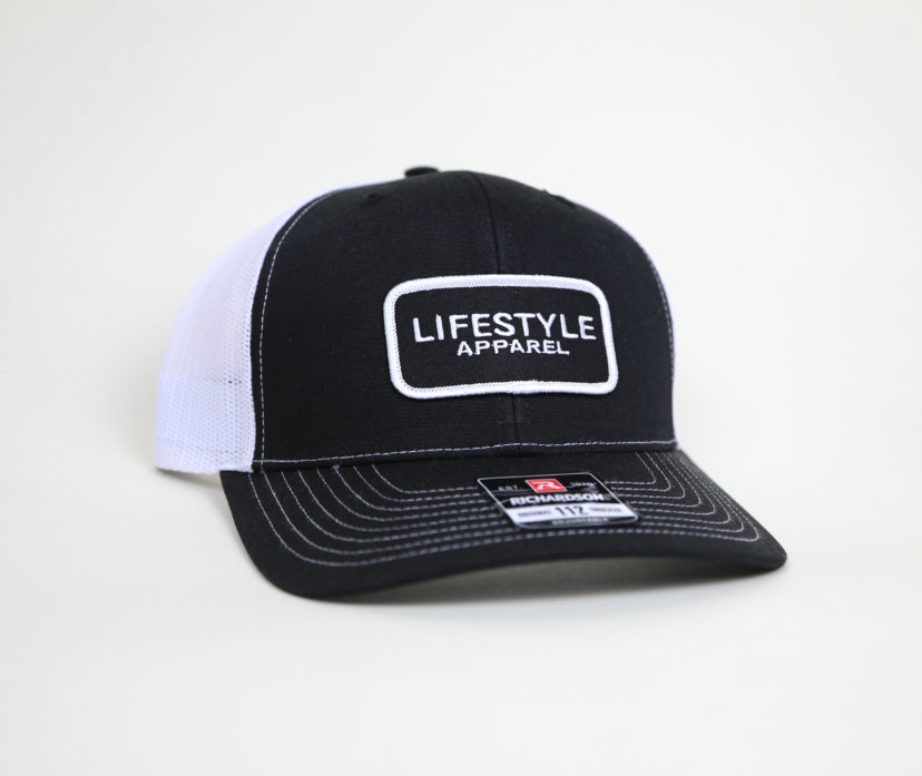 Black/White Lifestyle Hat - Woven Patch