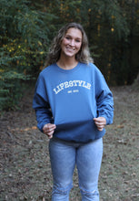 Load image into Gallery viewer, Lifestyle est. 2022 sweatshirt ~ indigo blue
