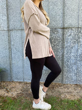 Load image into Gallery viewer, Ribbed Henley Sweater ~ Beige
