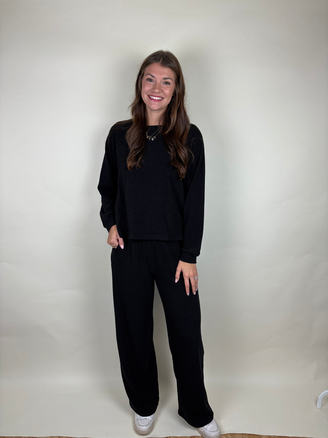 Cozy Day Black Lounge Pant Set