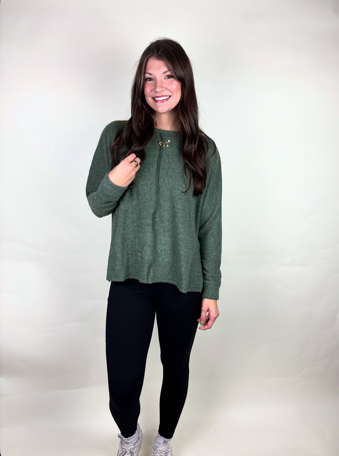 Ribbed Center Seam Sweater