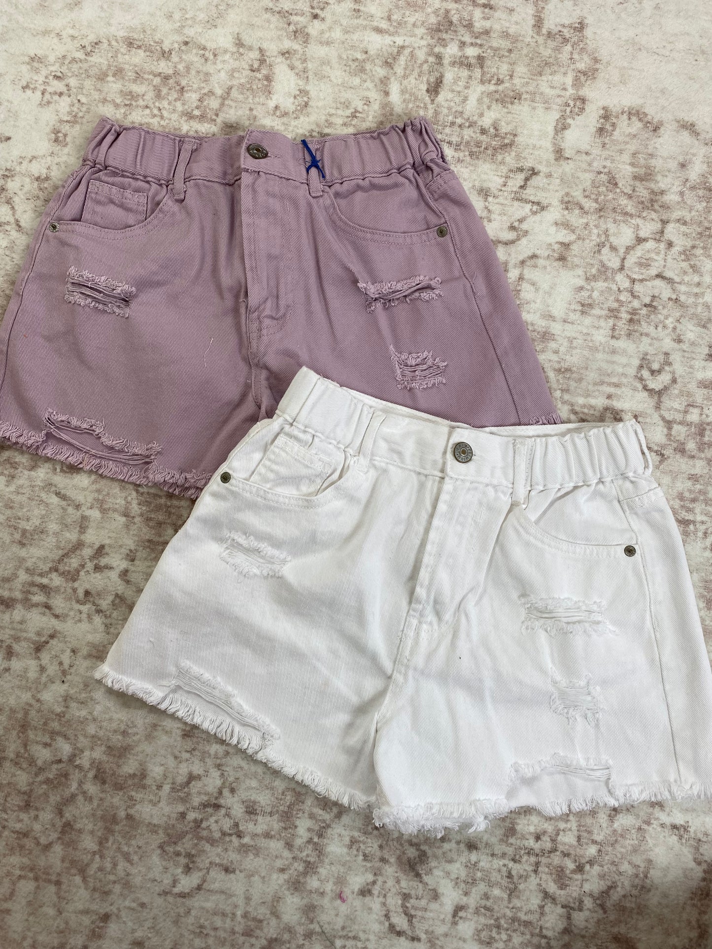 Elastic Waist Denim Shorts