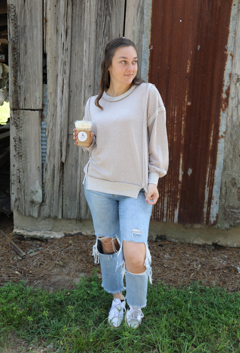 Exposed Seam Detail Top