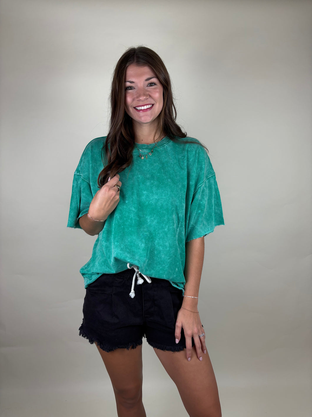 Anytime French Terry Oversized Tee ~Green