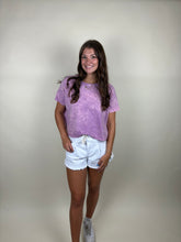 Load image into Gallery viewer, Girls Day Washed Cropped Tee ~ Violet
