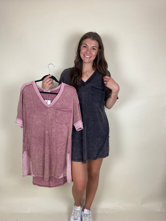 Washed T-shirt Mini Dress