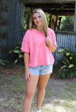 Load image into Gallery viewer, French Terry Raw Edge Shirt ~ Pink
