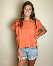 Load image into Gallery viewer, Anna Oversized Raw Stitch Vest ~ Tangerine
