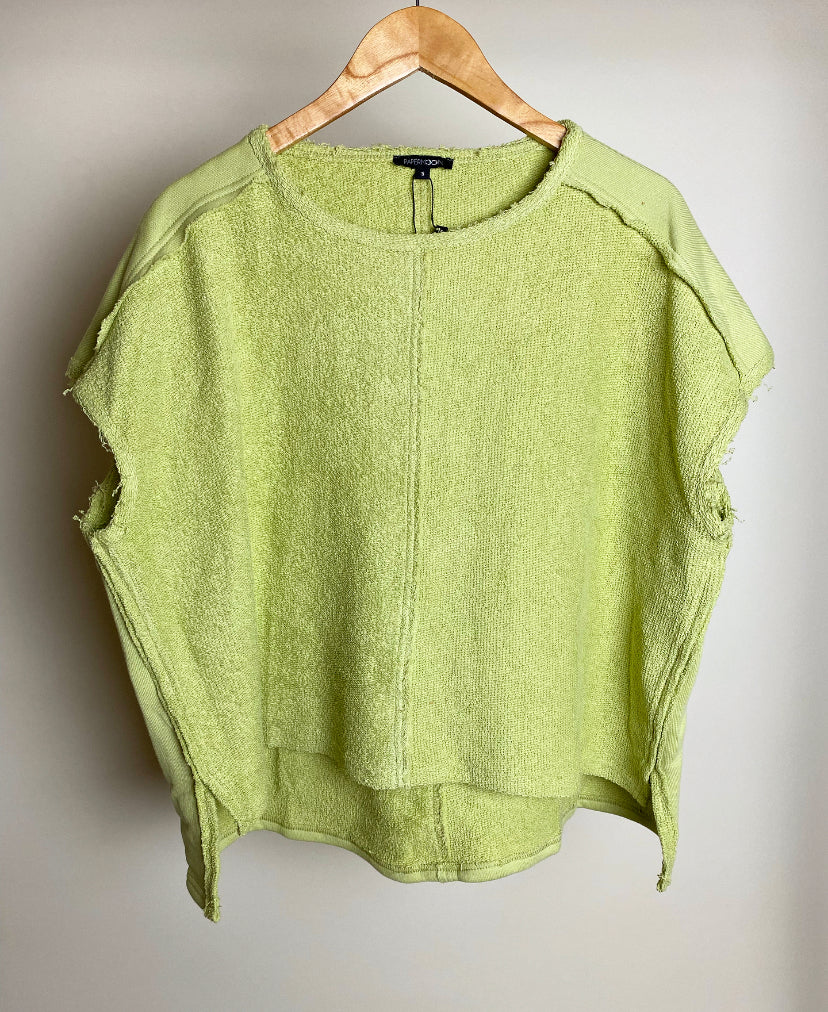 Anna Oversized Raw Stitch Vest ~ Lime