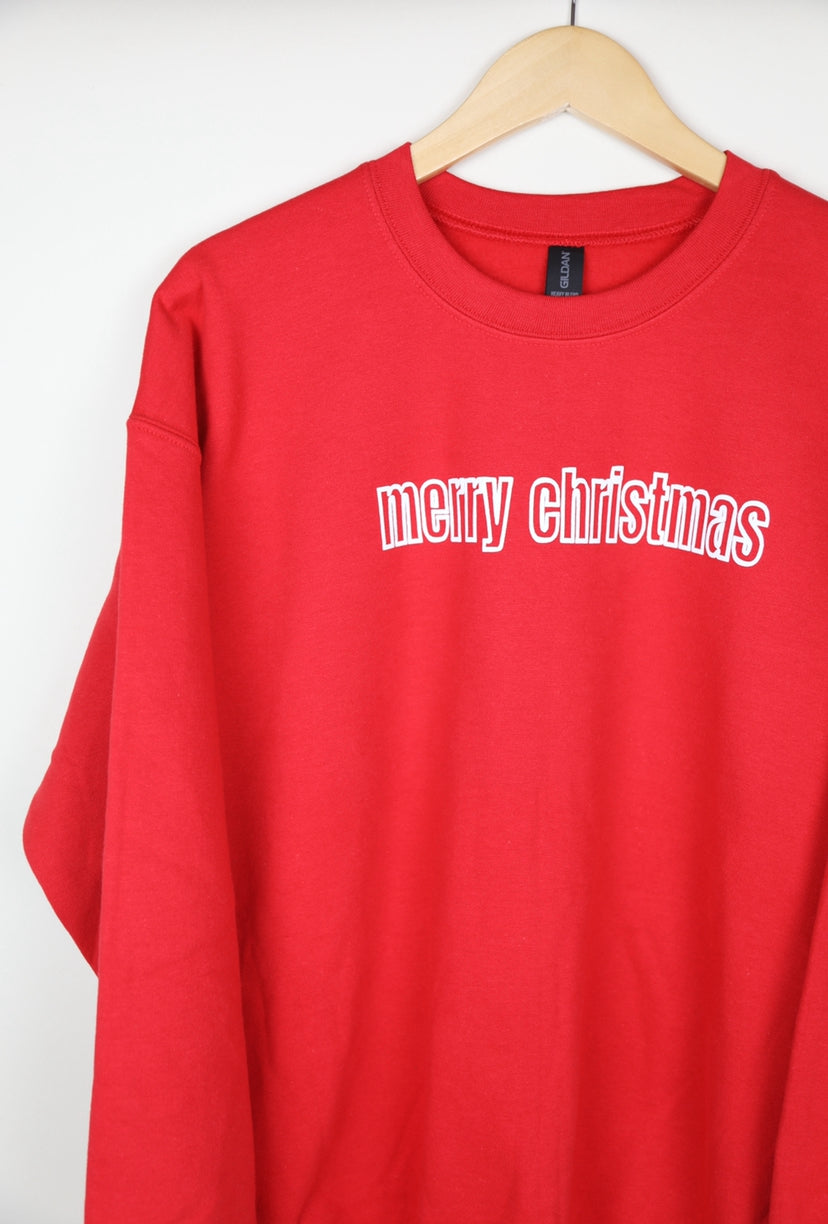 Merry Christmas Sweatshirt ~ Red