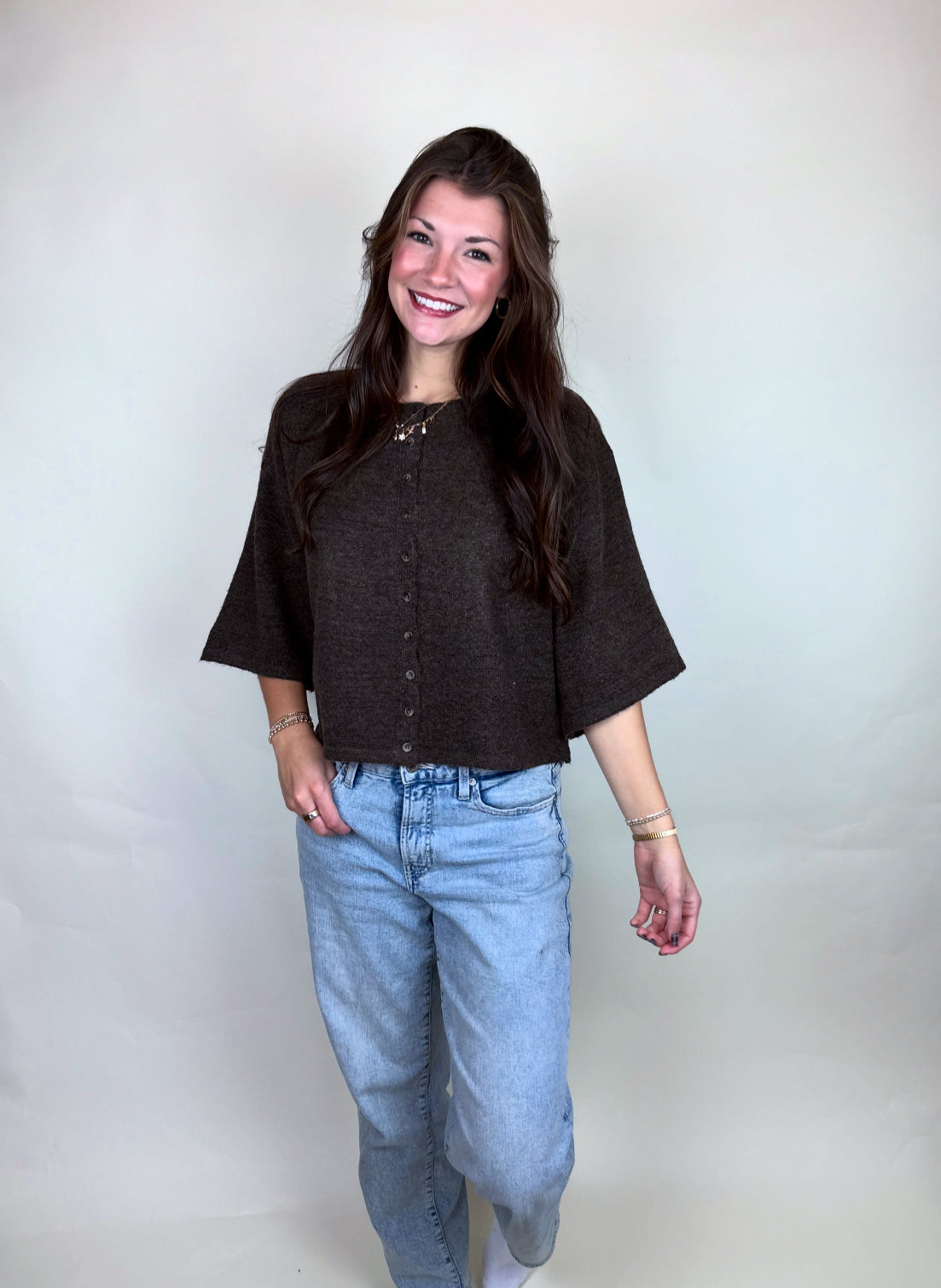 Whimsical Short Sleeve Knit Cardigan