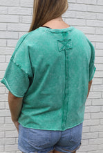 Load image into Gallery viewer, French Terry Raw Edge Shirt ~ Green
