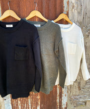 Load image into Gallery viewer, Hi-Low Black Soft Pocket Sweater
