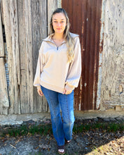 Load image into Gallery viewer, Half Zip Comfy Cream Pullover
