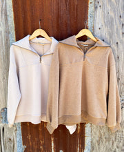 Load image into Gallery viewer, Half Zip Comfy Mocha Pullover
