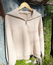 Load image into Gallery viewer, Half Zip Comfy Cream Pullover
