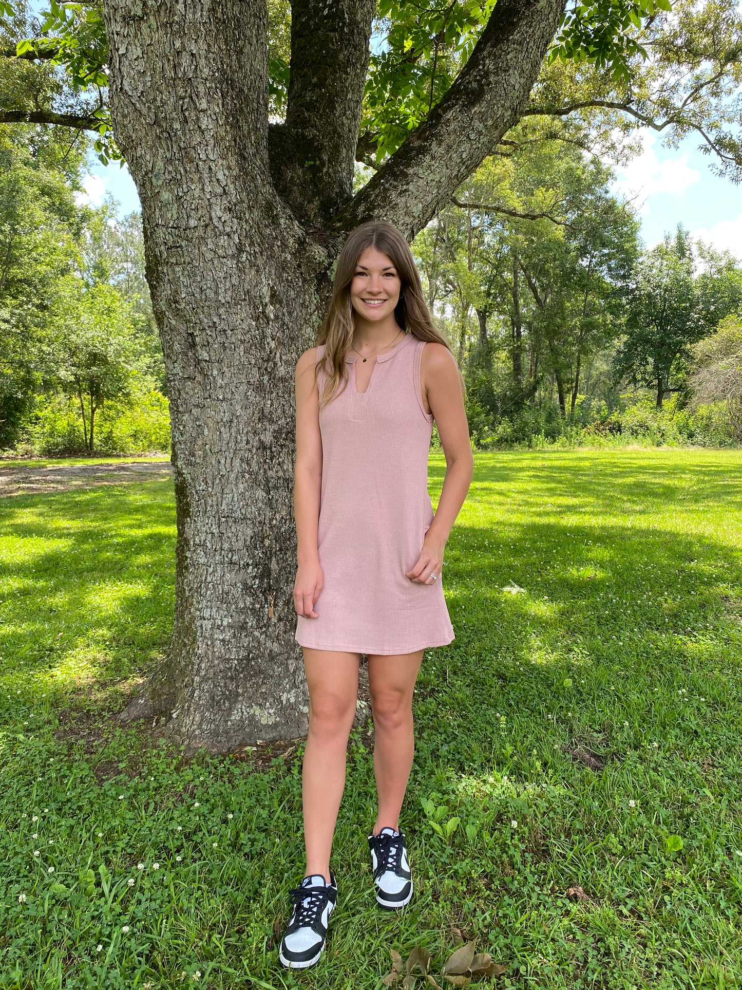 Mauve Mini Dress with Pockets