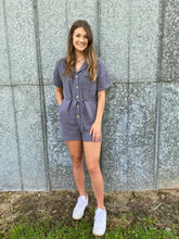 Load image into Gallery viewer, Button Down Denim Romper
