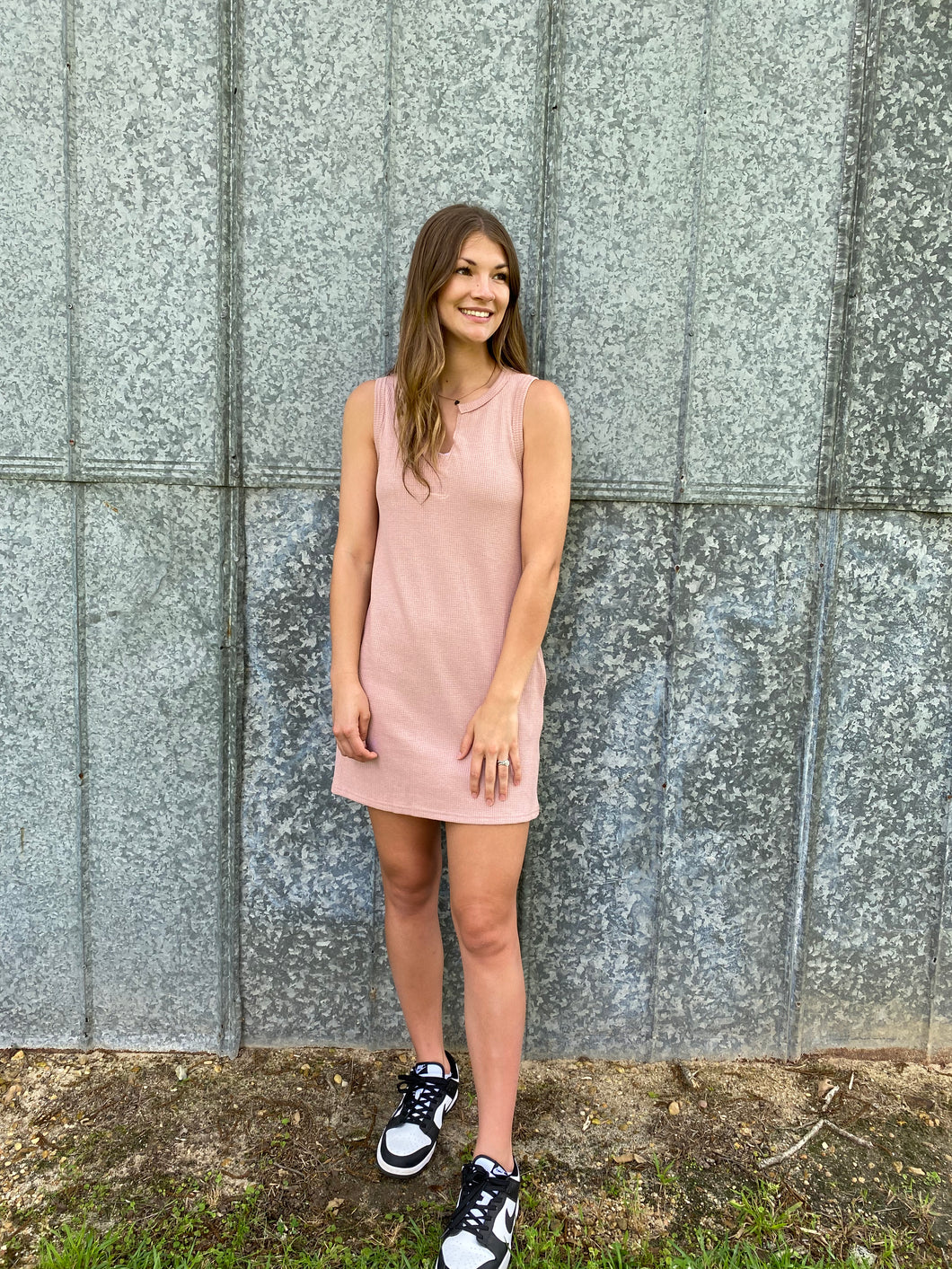 Mauve Mini Dress with Pockets