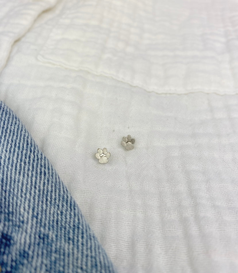 Paw Print Stud Earrings